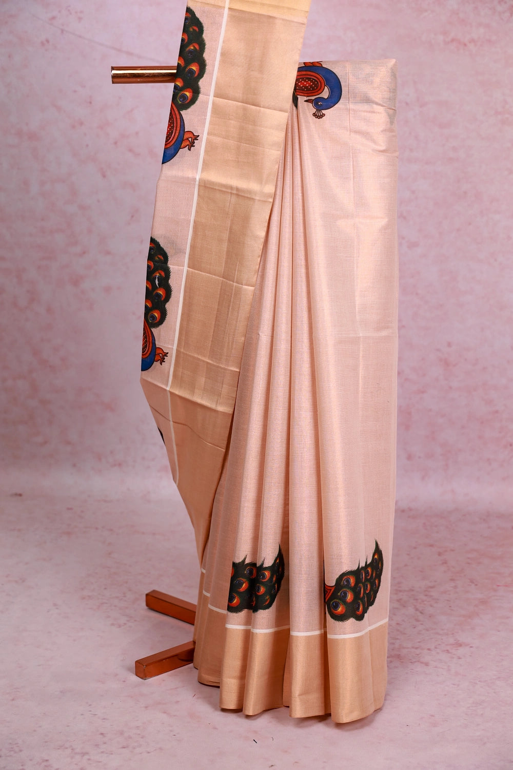 Copper Color Tissue Kerala Saree