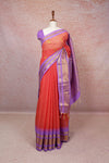 Coral Orange Cotton Silk Saree - Seematti