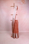 Coral Pink Cotton Kota Printed Saree With Plain Border - Seematti