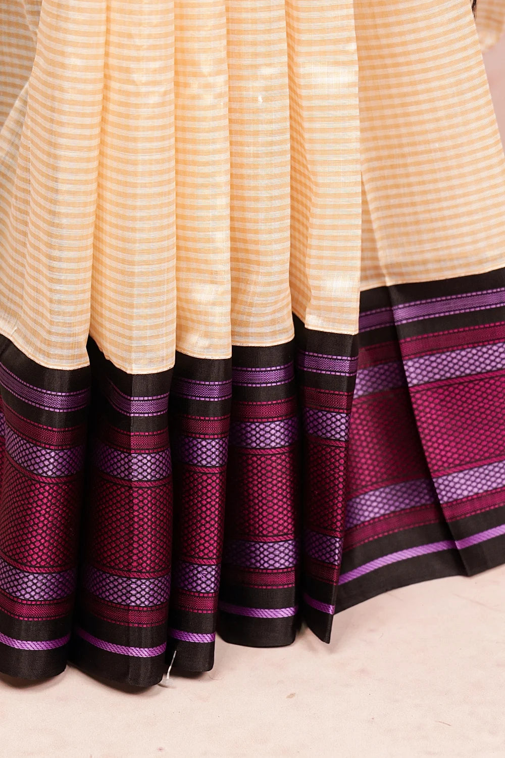Cream Colour Cotton Silk Saree