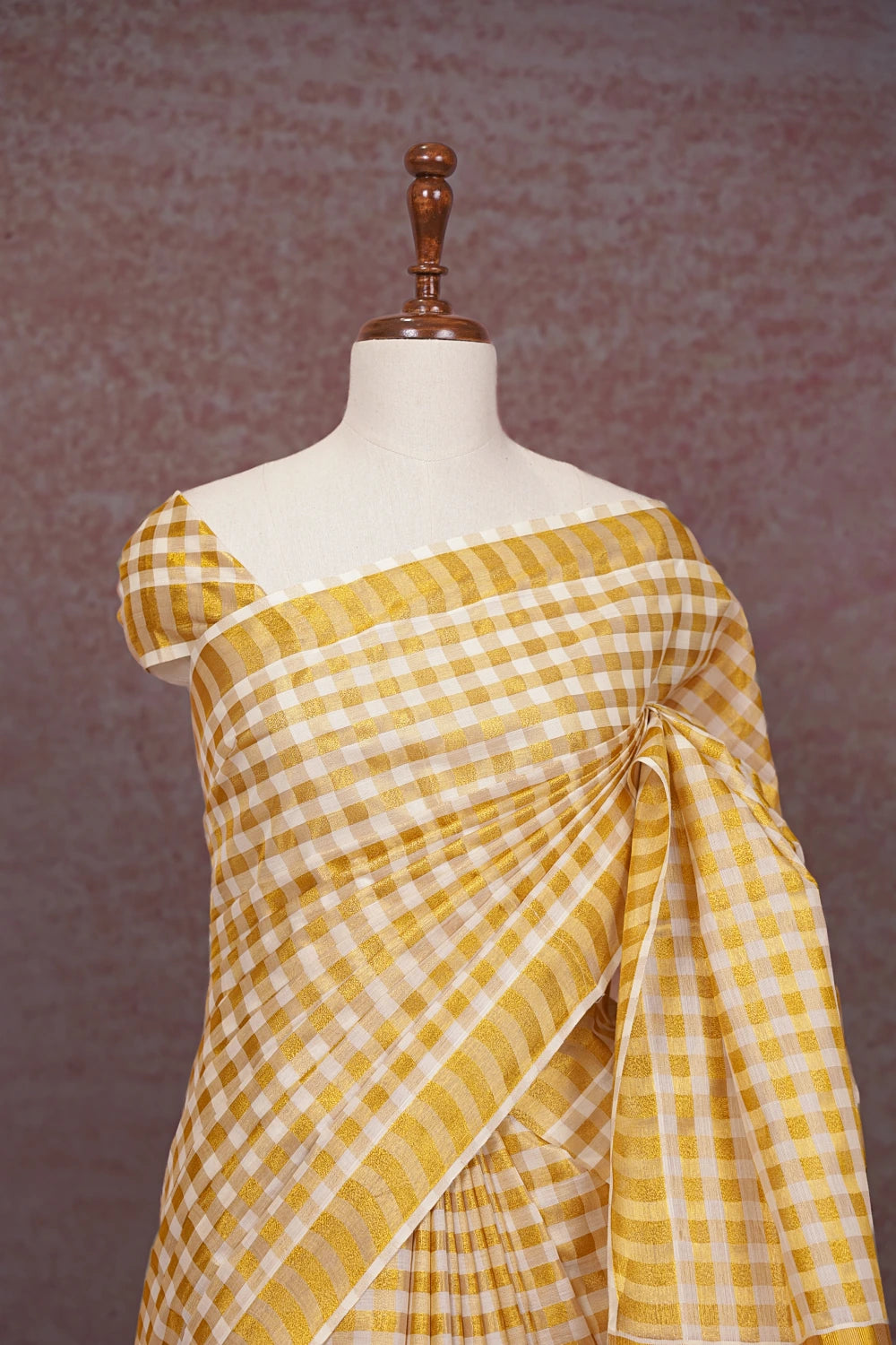 Cream Cotton Kerala Saree