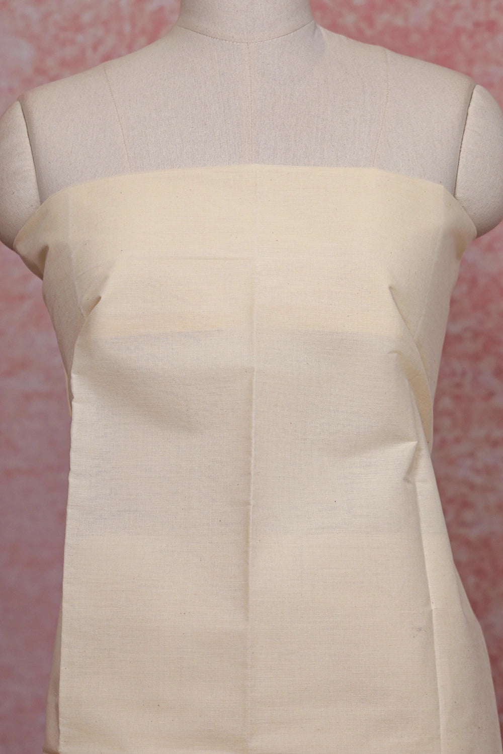 Cream Cotton Plain Unstitched Churidhar Material