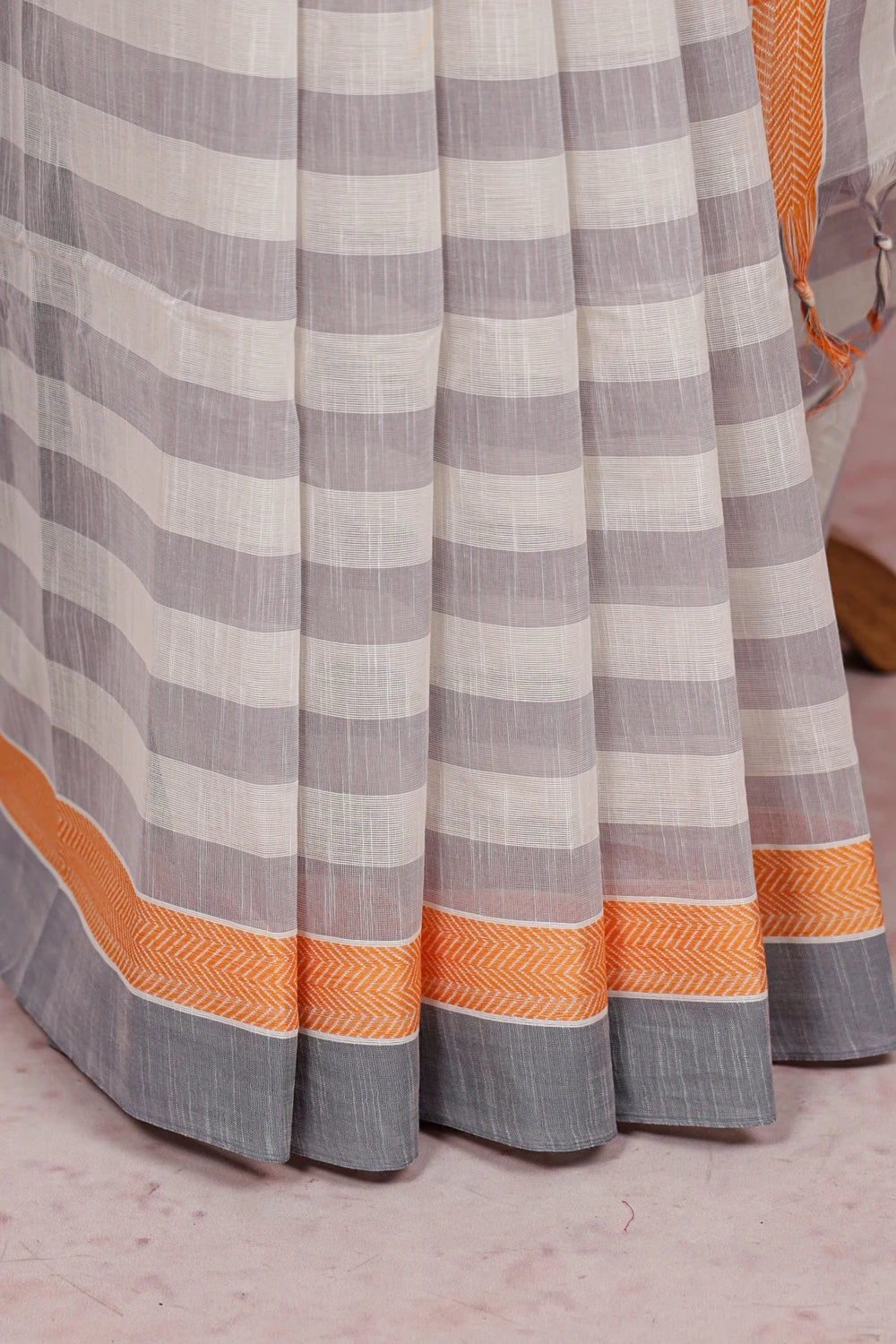 Cream Cotton Saree - Seematti
