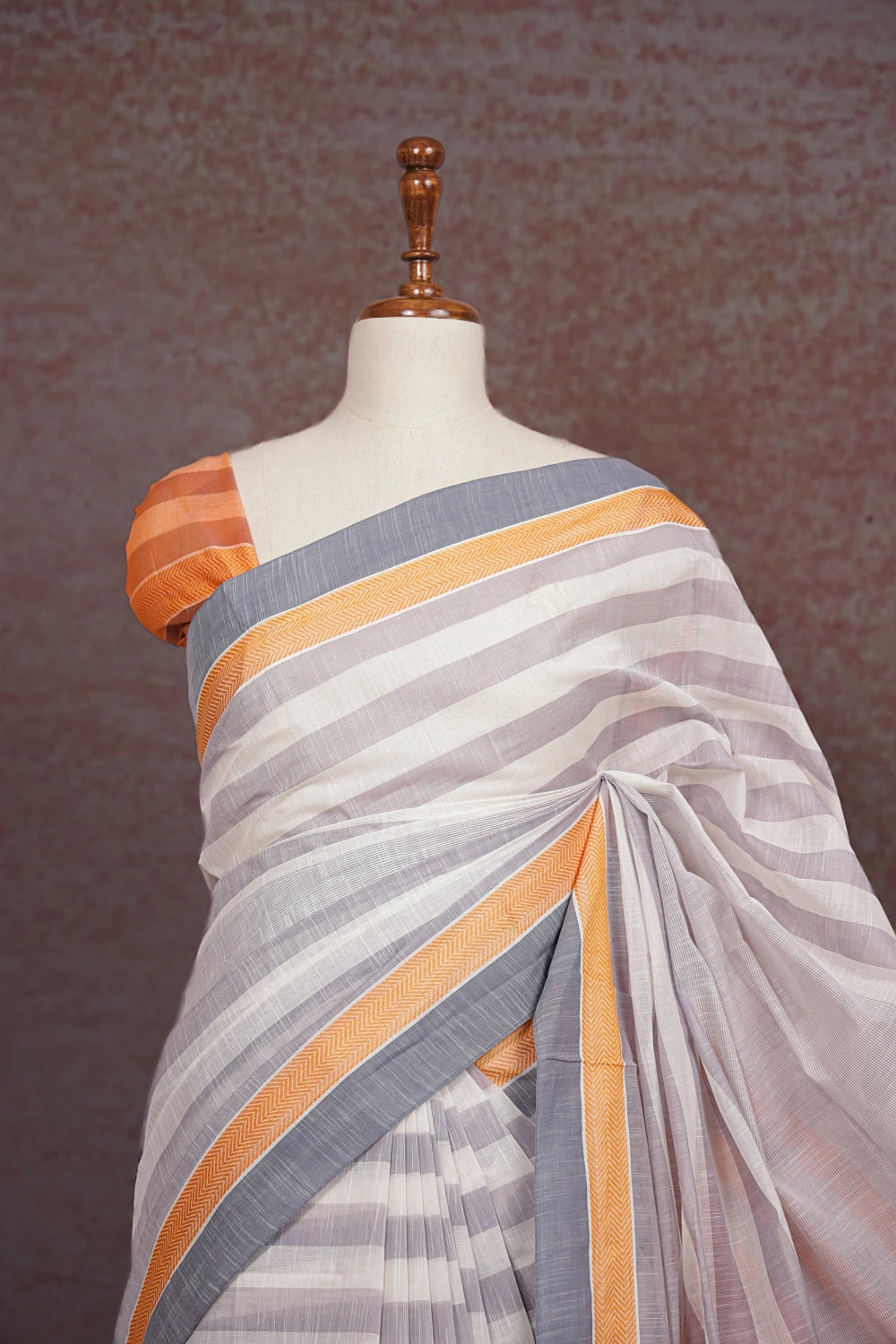 Cream Cotton Saree - Seematti