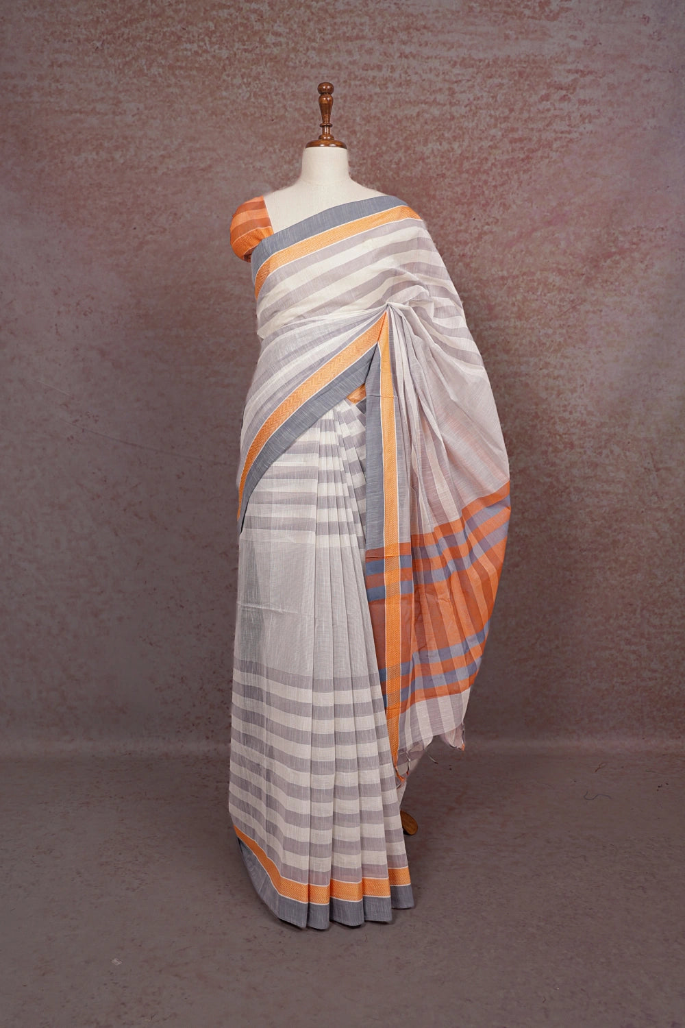 Cream Cotton Saree - Seematti