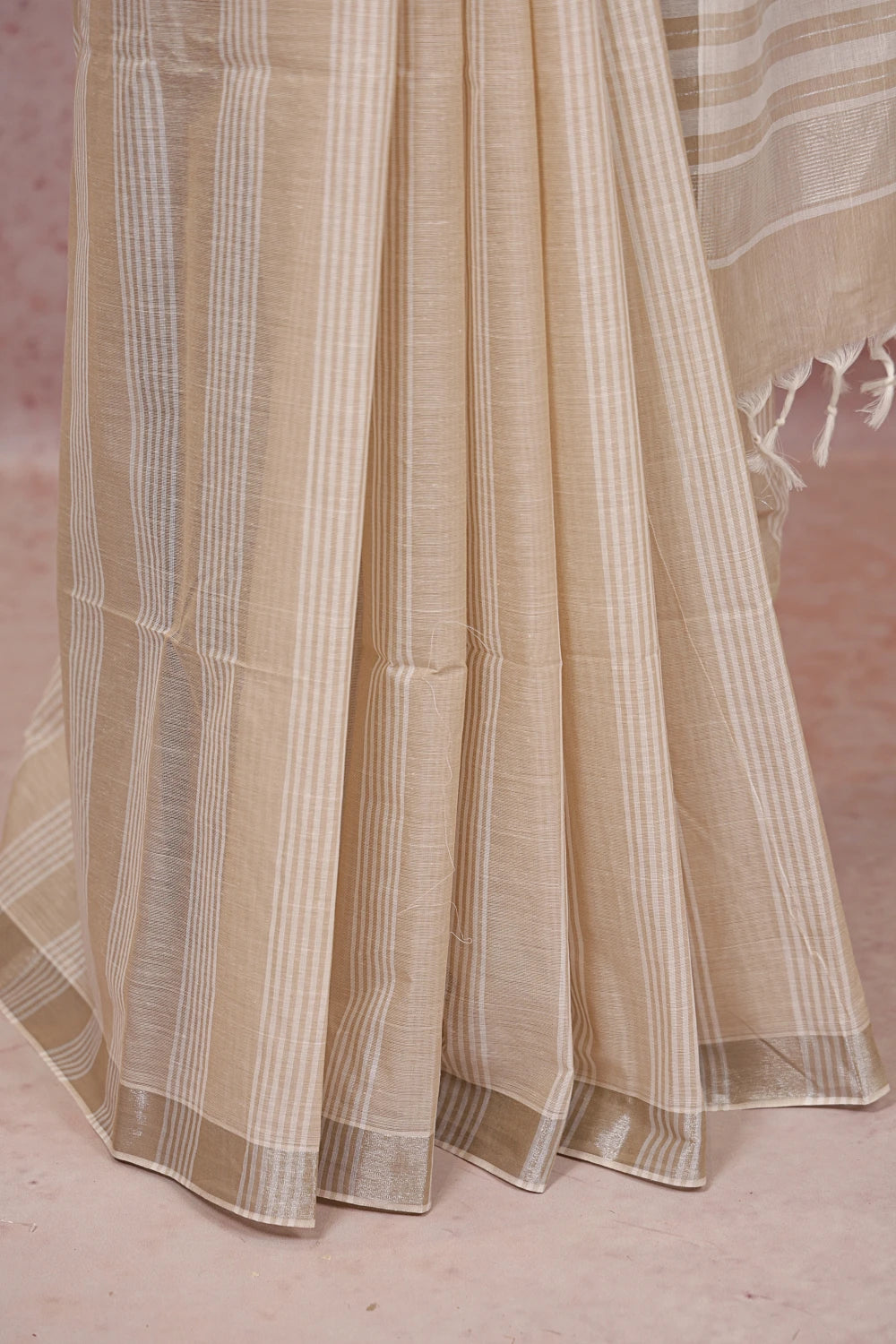 Cream Cotton Saree - Seematti