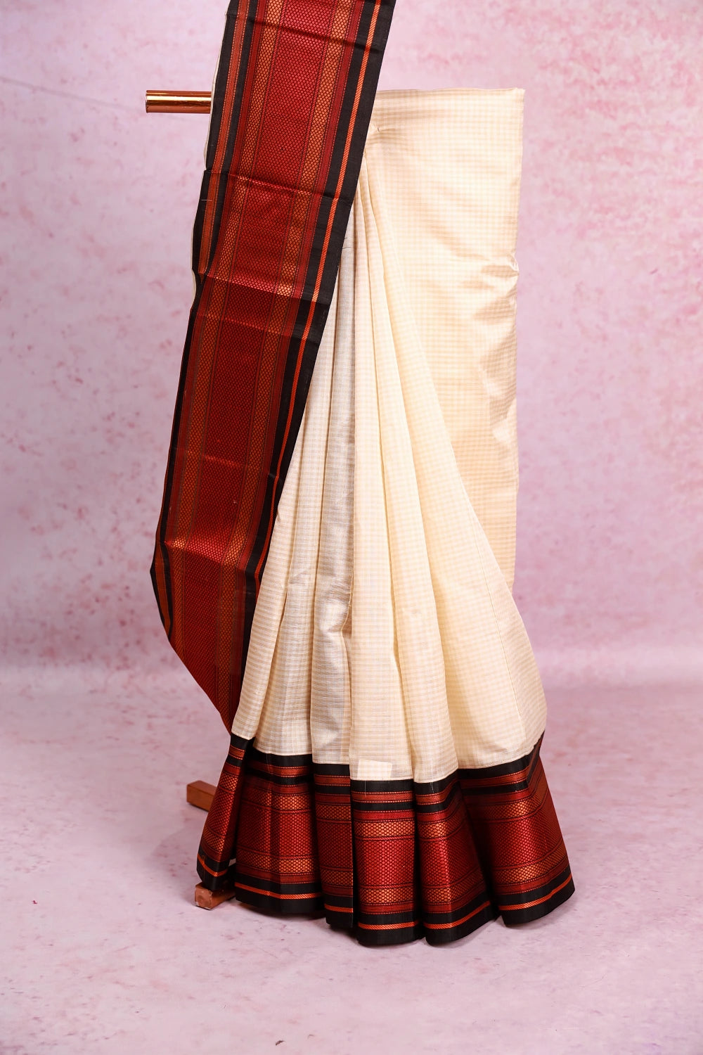 Cream Cotton Silk Saree