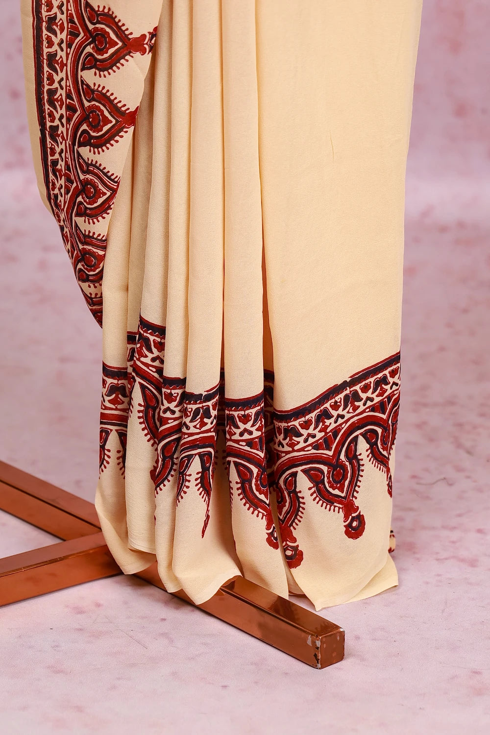Cream Georgette Saree