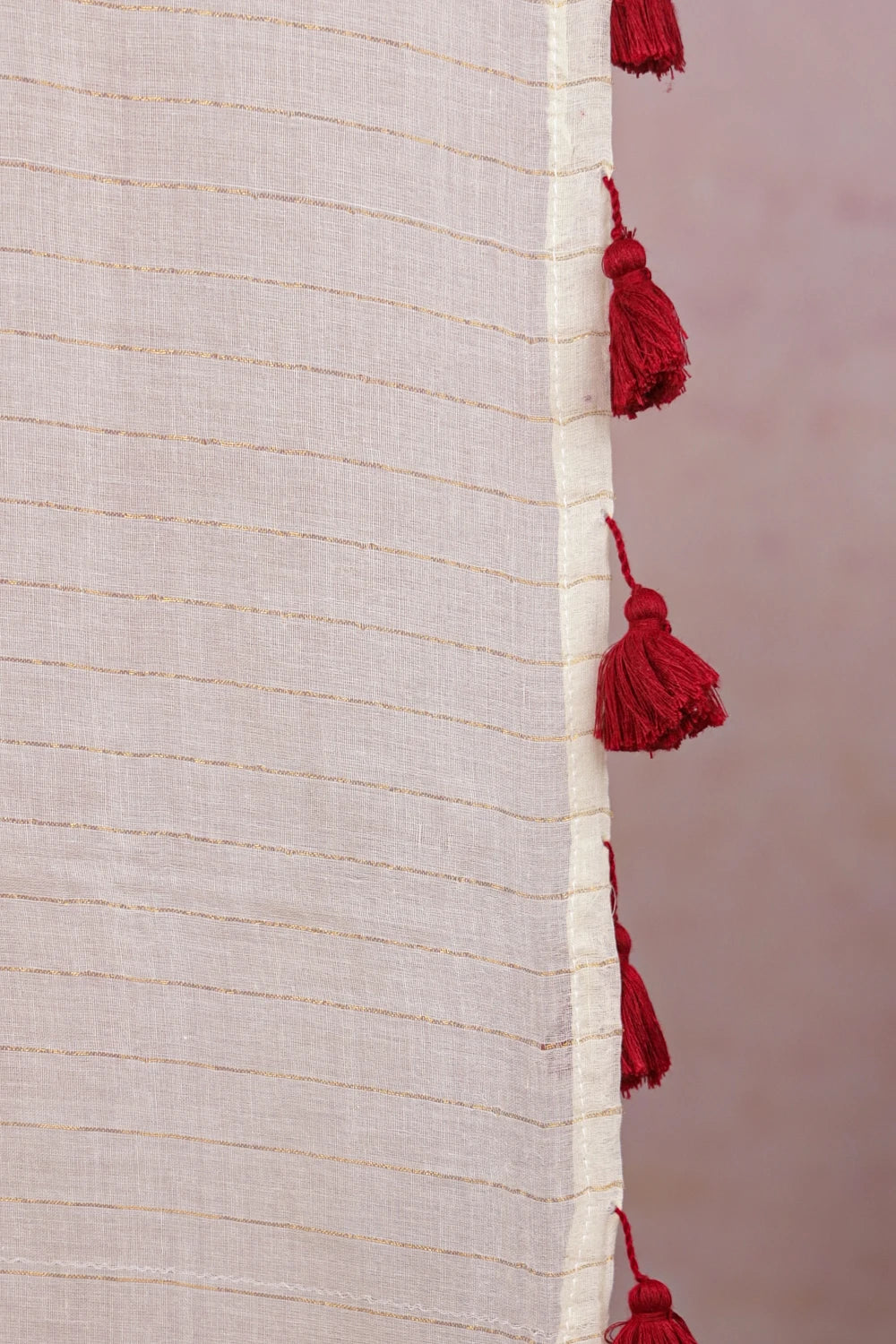 Cream Mul Cotton Kerala Saree - Seematti
