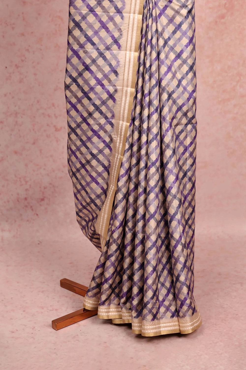 Cream Semi Jute Saree