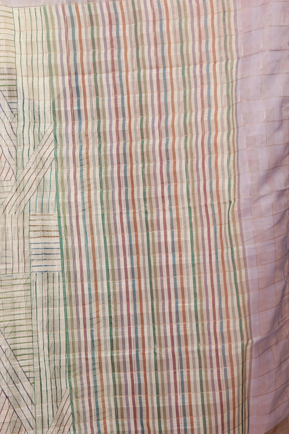 Cream Semi Linen Saree - Seematti