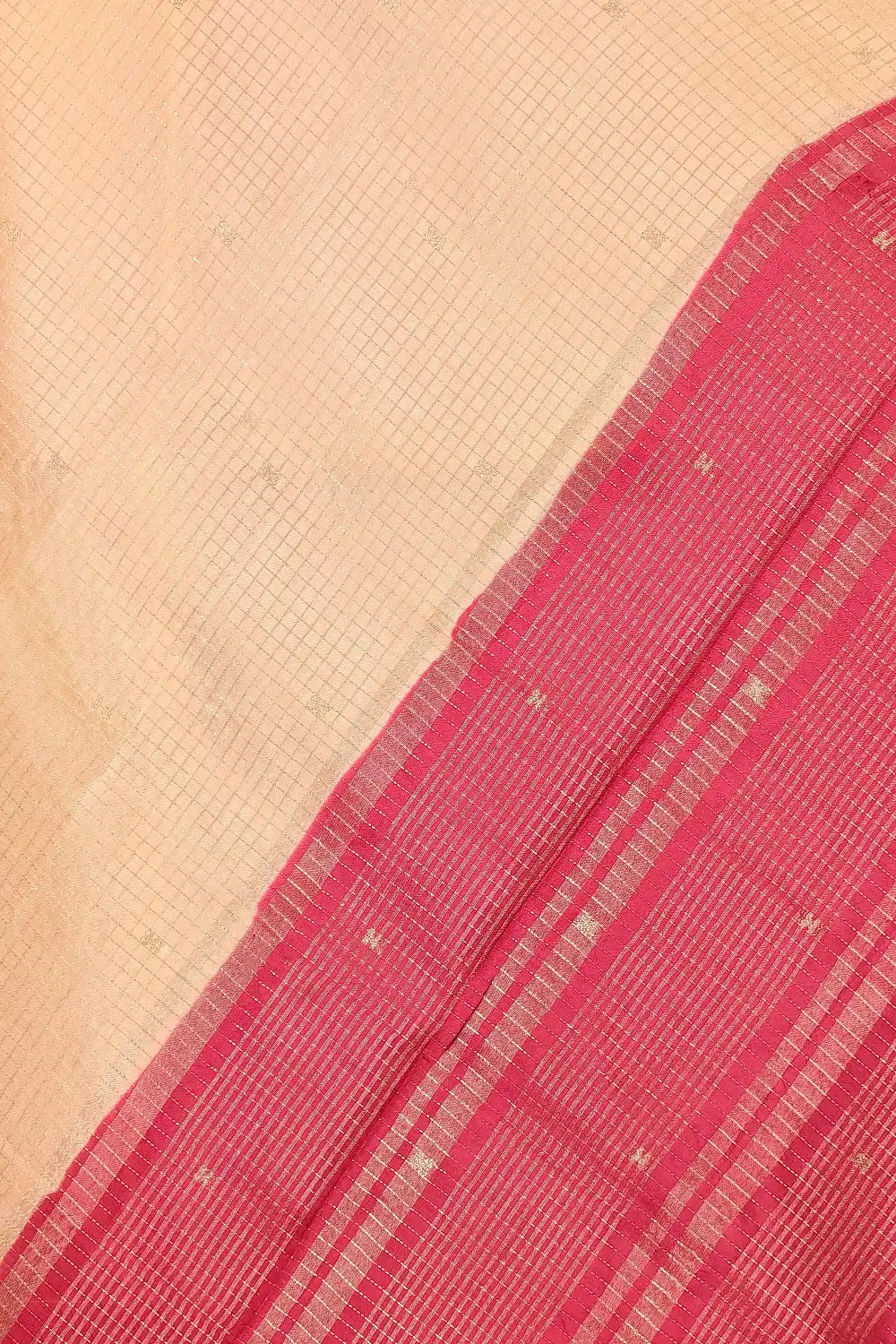 Cream Semi Silk Saree