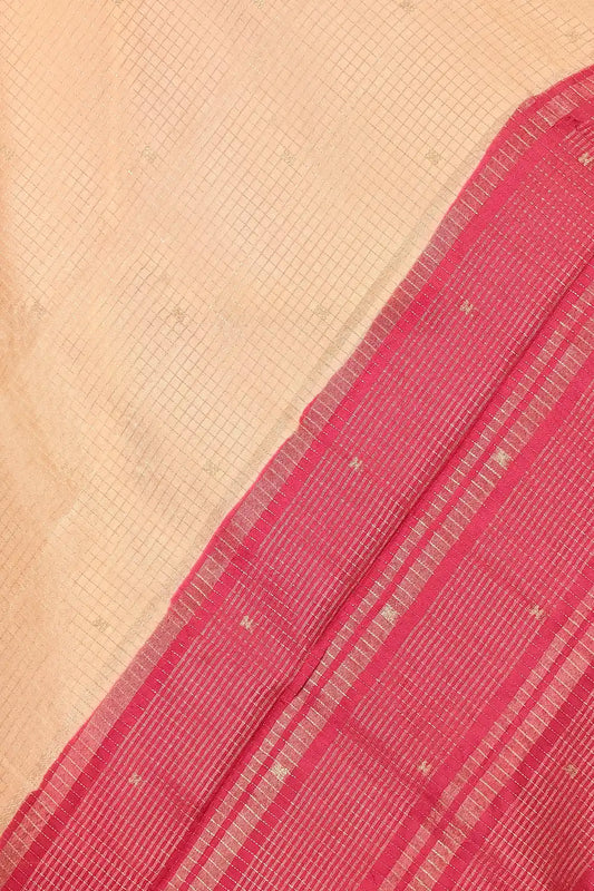 Cream Semi Silk Saree