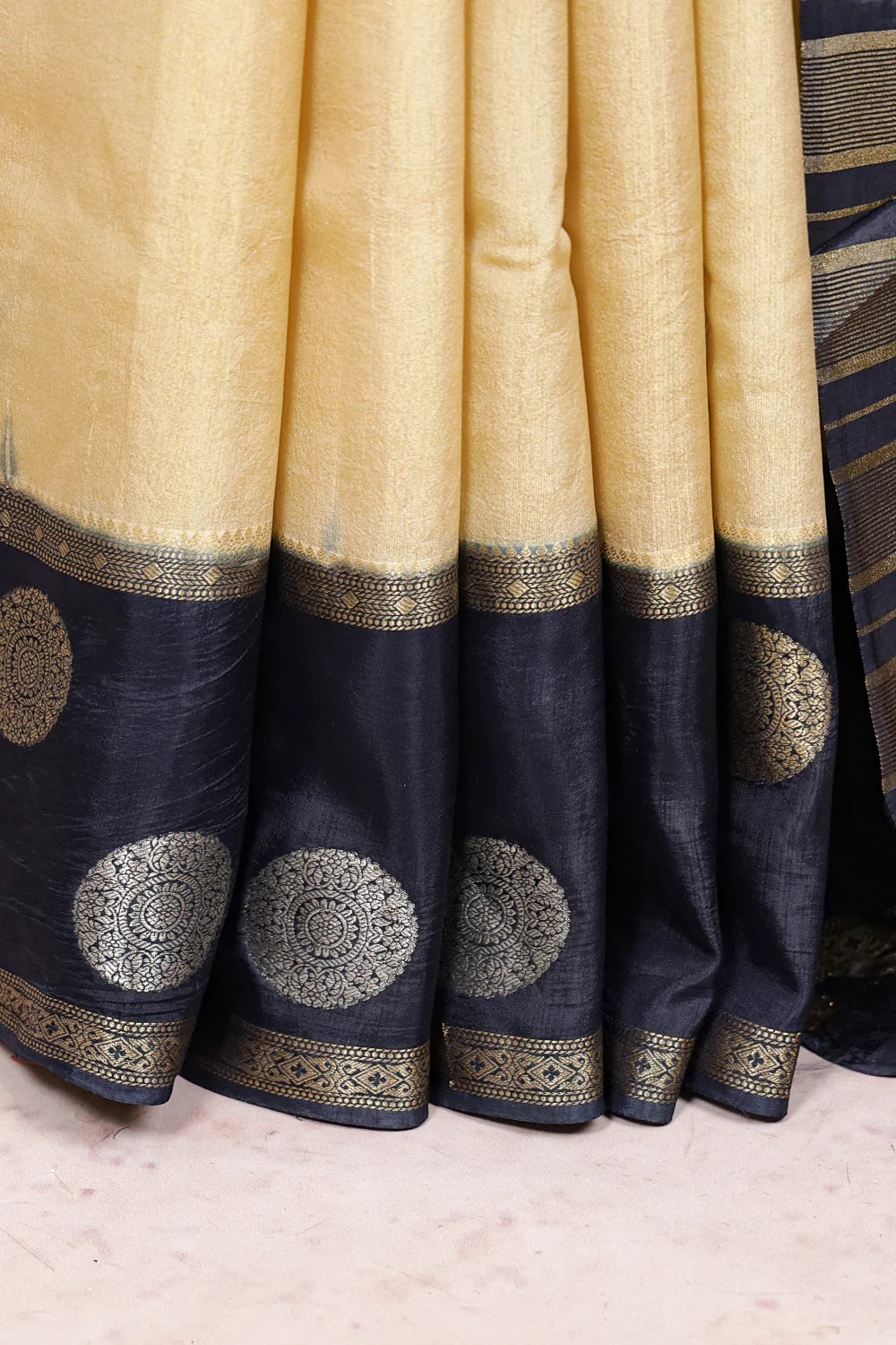 Cream Semi Silk Saree - Seematti