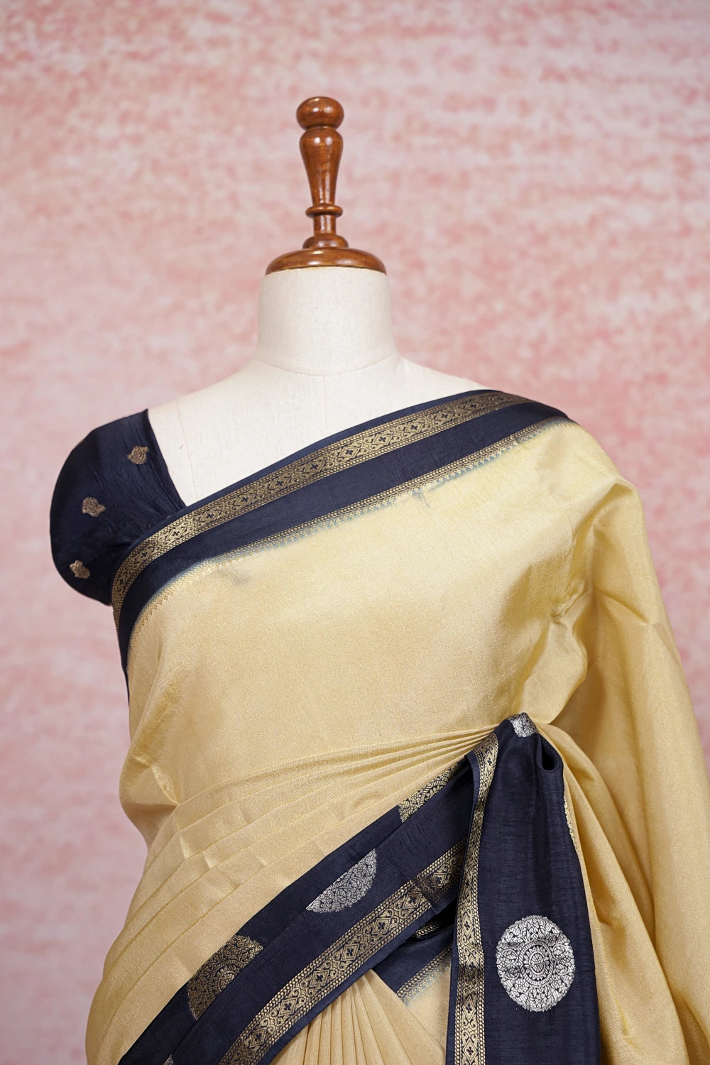 Cream Semi Silk Saree - Seematti