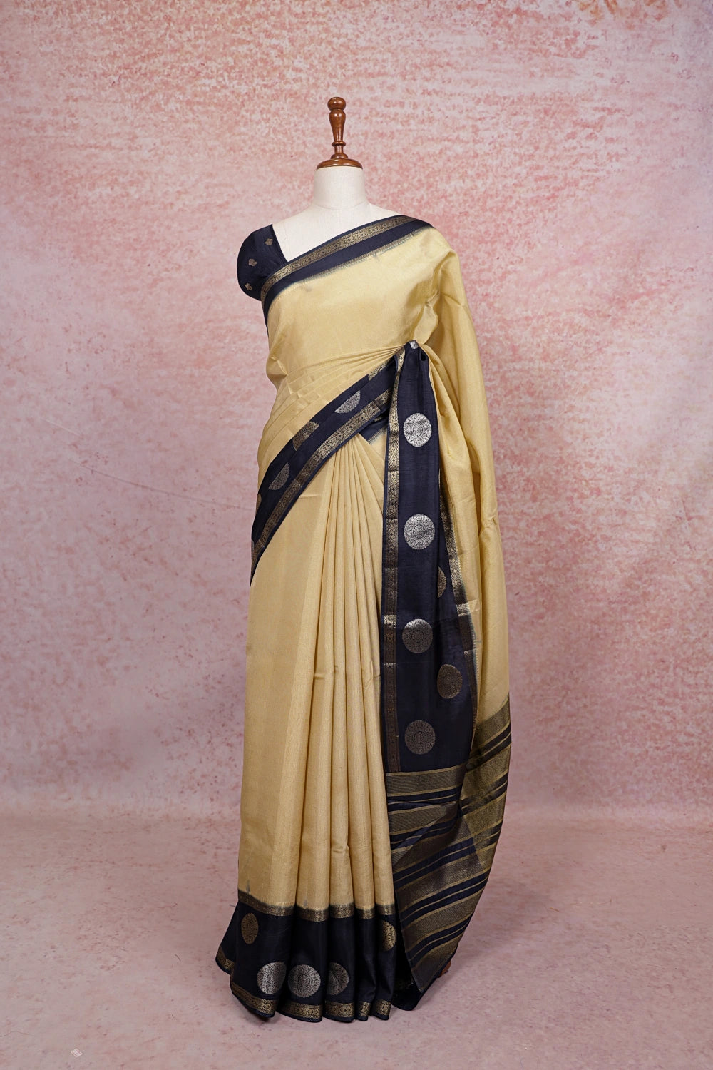 Cream Semi Silk Saree - Seematti