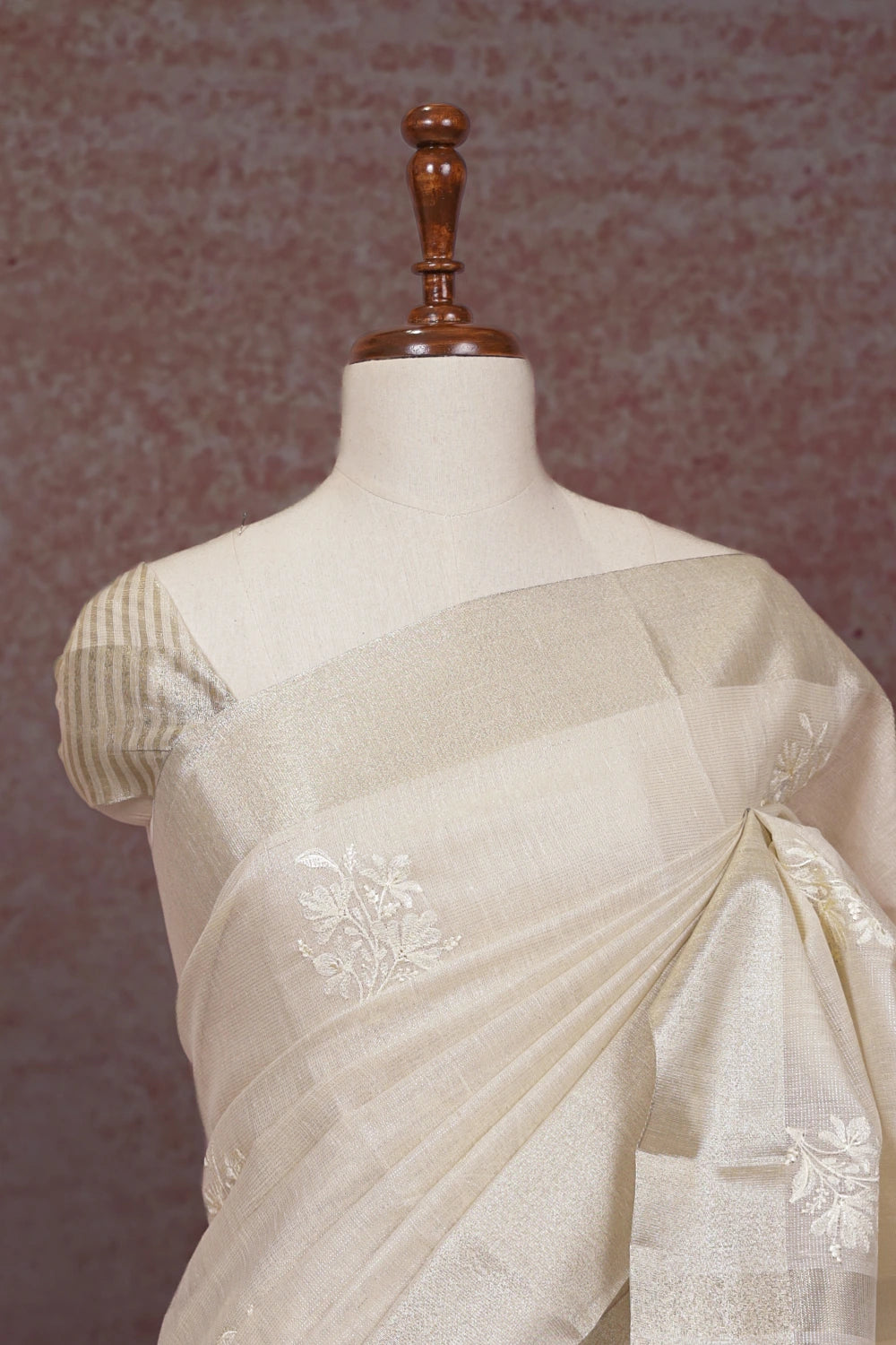 Cream Semi Tissue Saree - Seematti