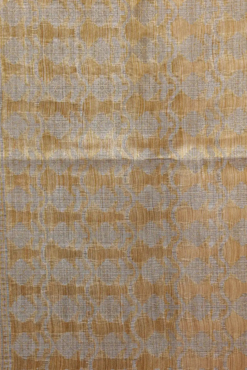 Cream Semi Tussar Printed Saree With Thread Border - Seematti