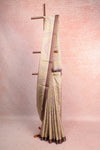 Cream Tissue Jute Saree