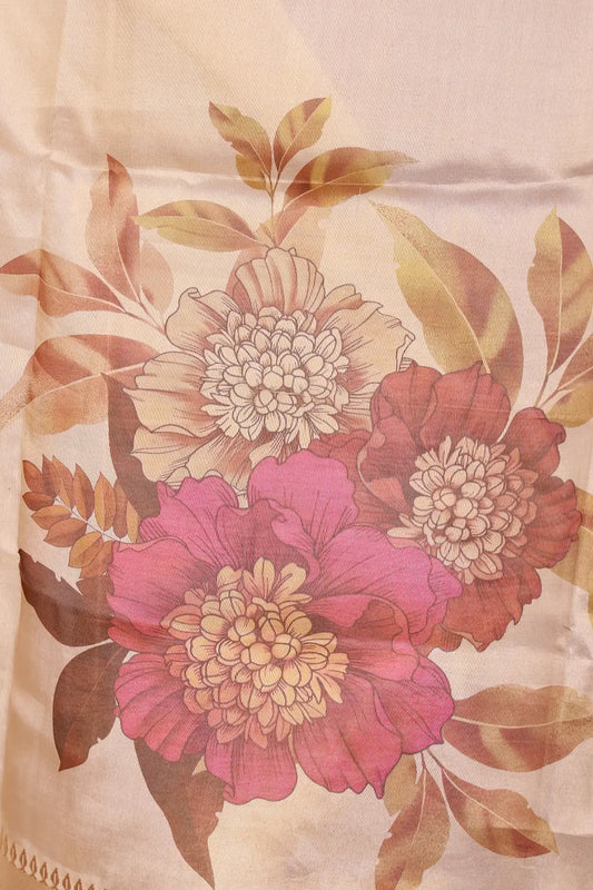 Cream Tissue Organza Saree