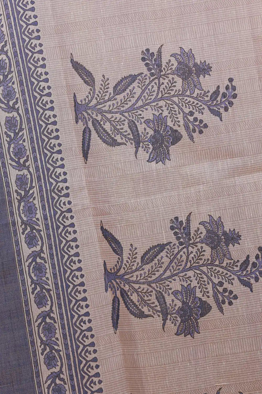 Cream Tissue Silk Thread Work Unstitched Churidhar Material - Seematti