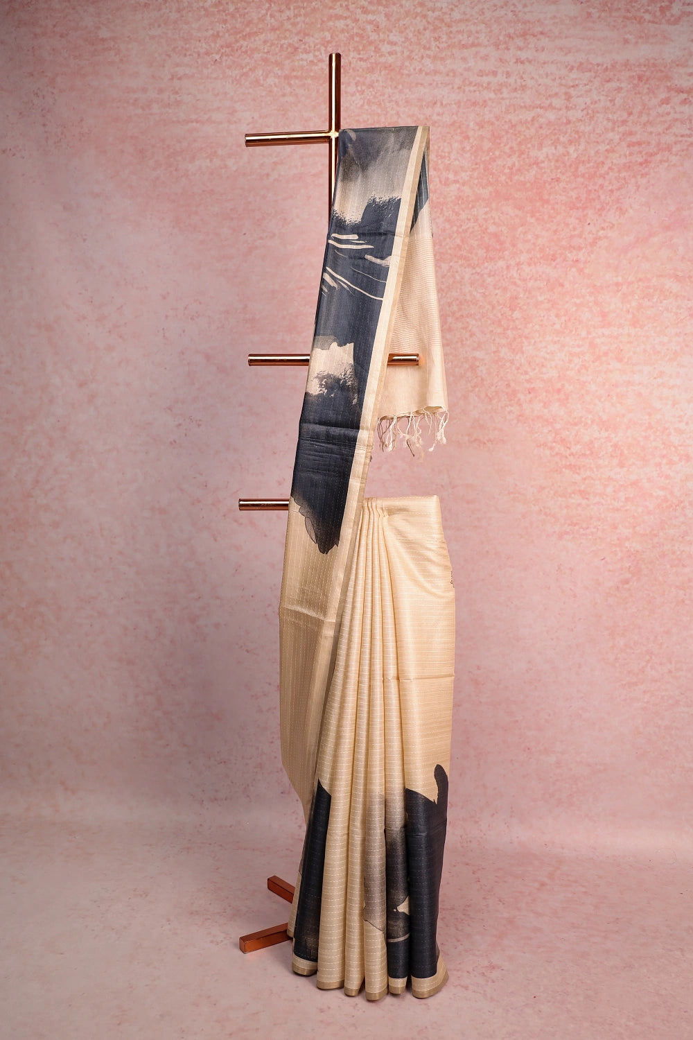 Cream Tussar Saree