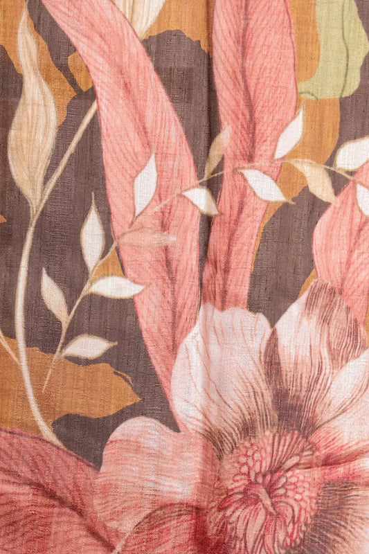 Dark Chikku Jute Tussar Saree