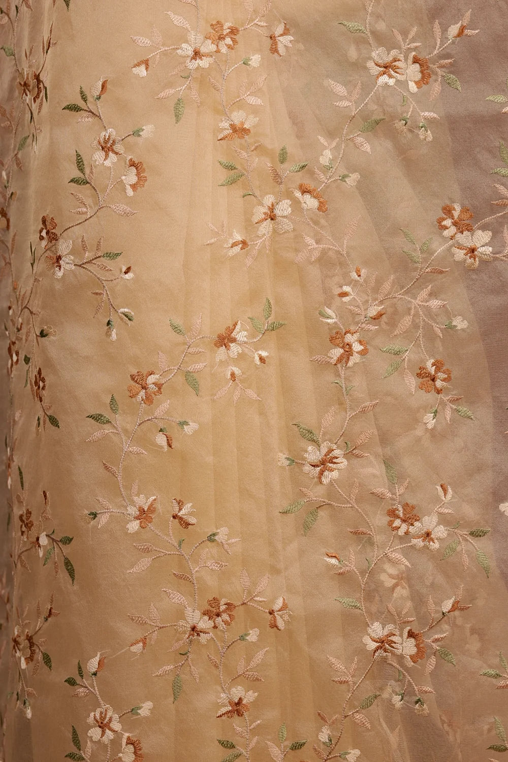 Dark Cream Organza Saree
