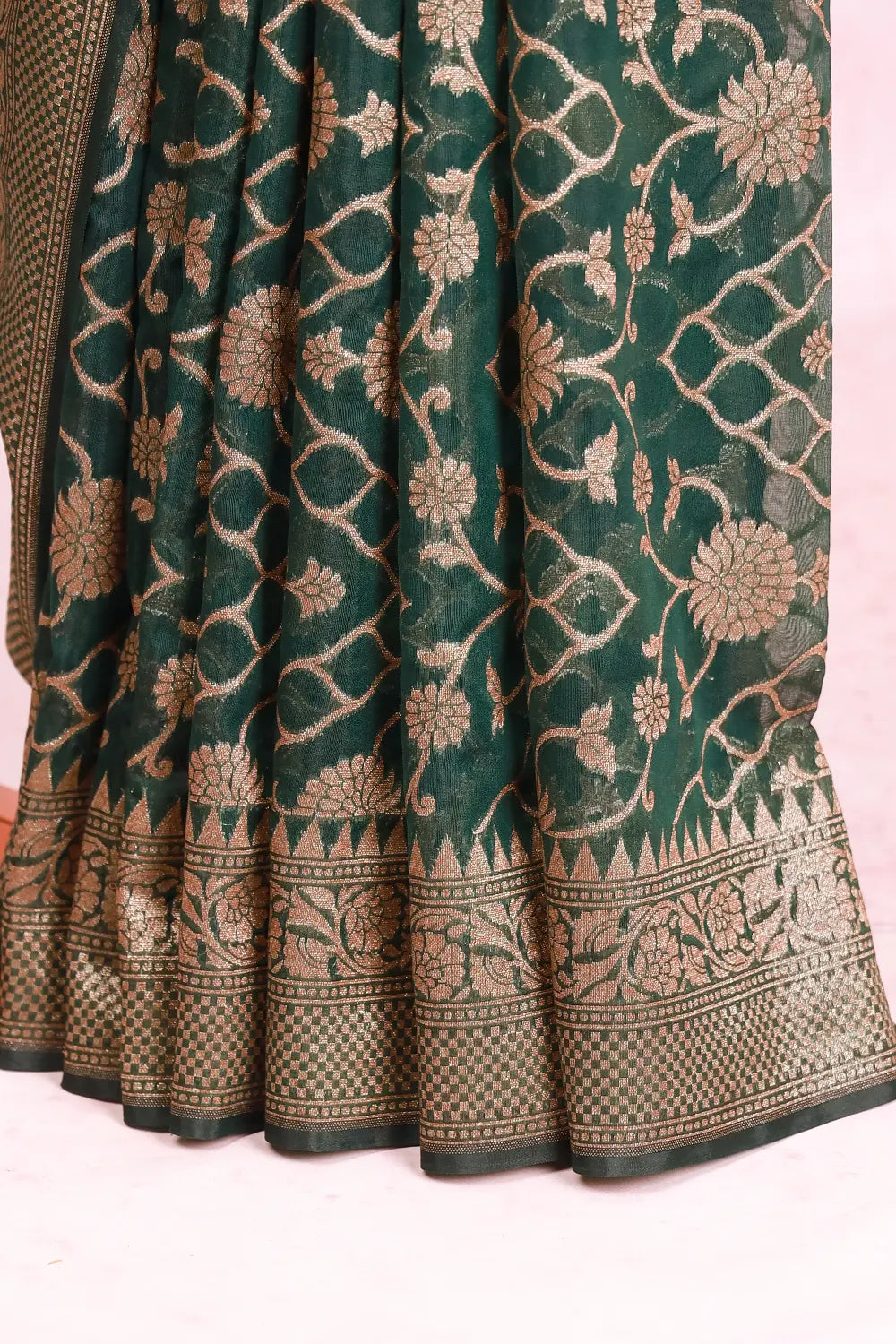 Dark Green Banarasi Saree