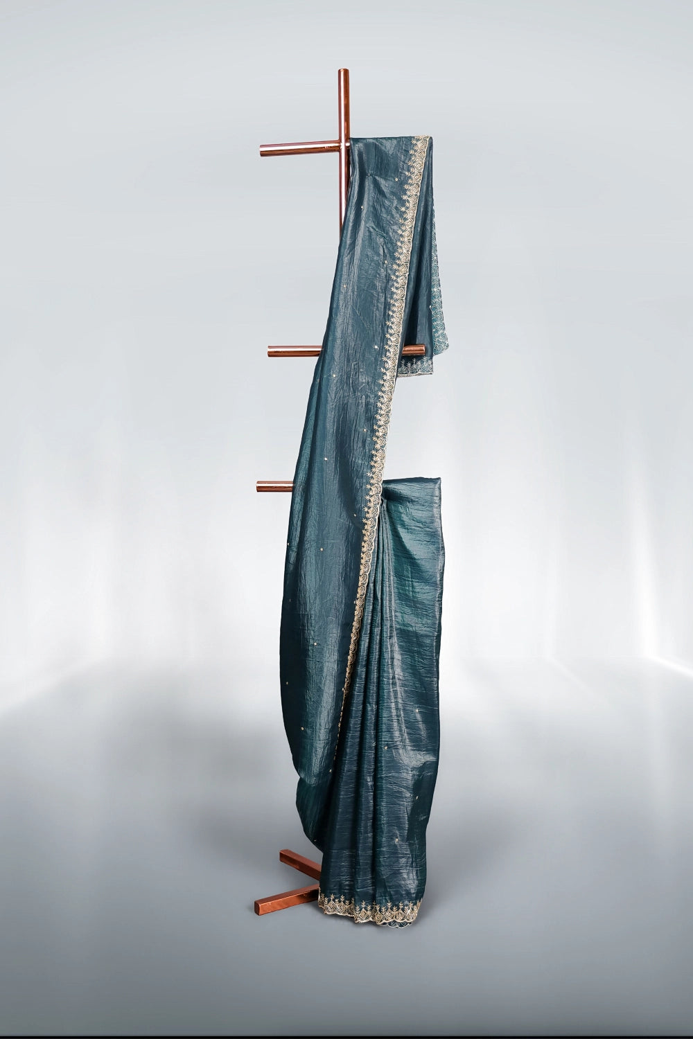 Dark Green Crush Saree