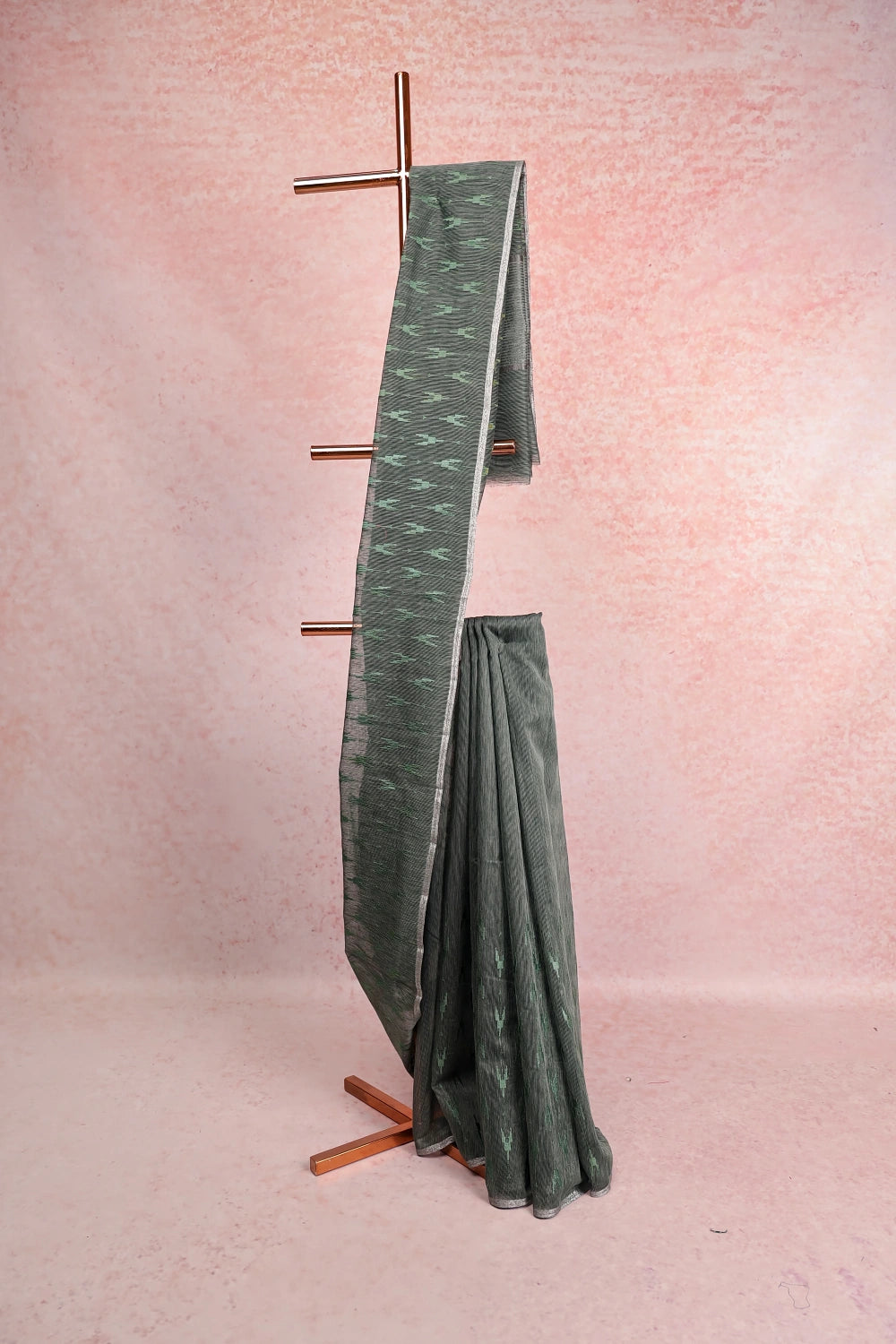 Dark Green Semi Jute Saree