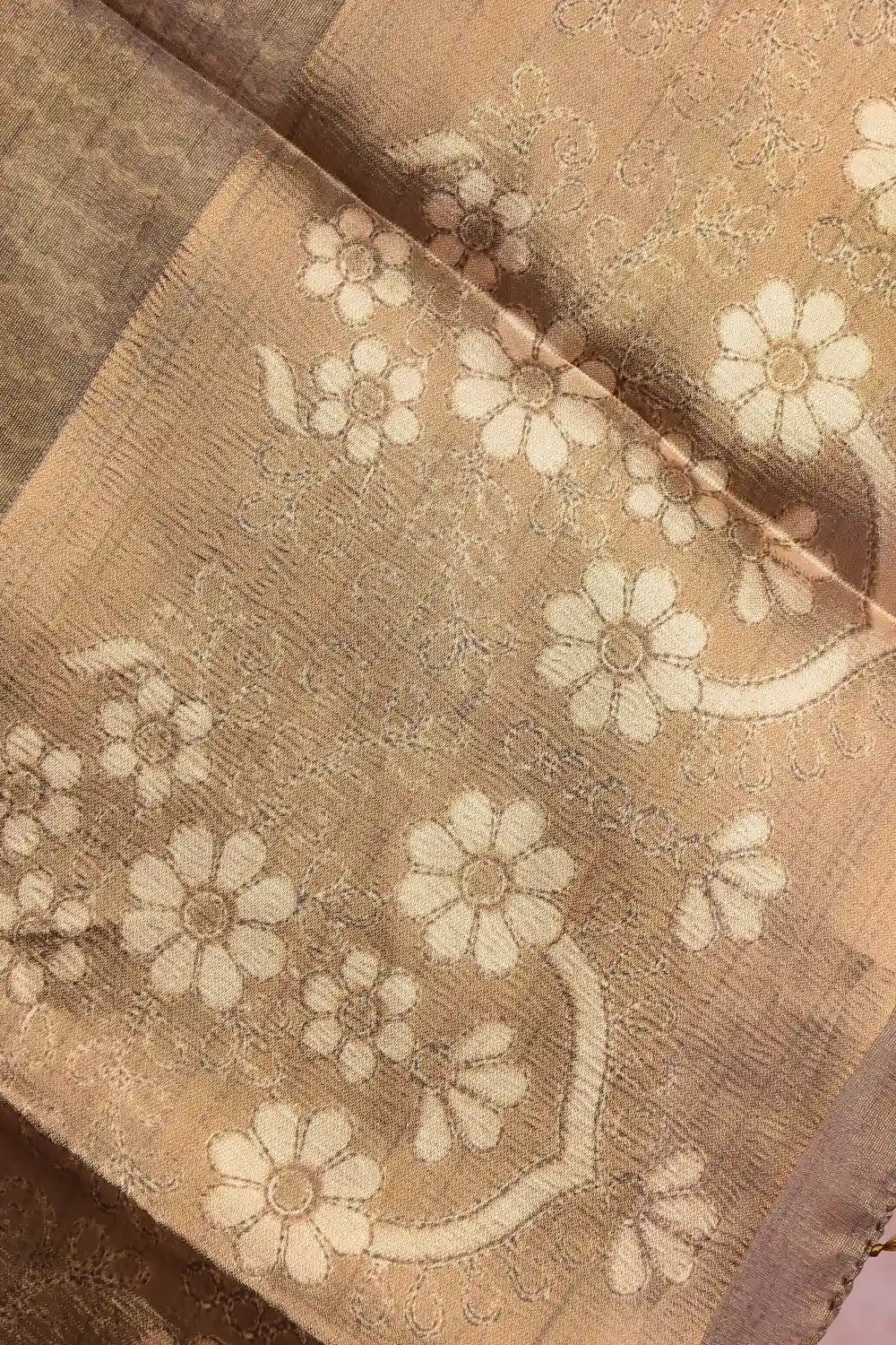 Dark Green Semi Tissue Saree