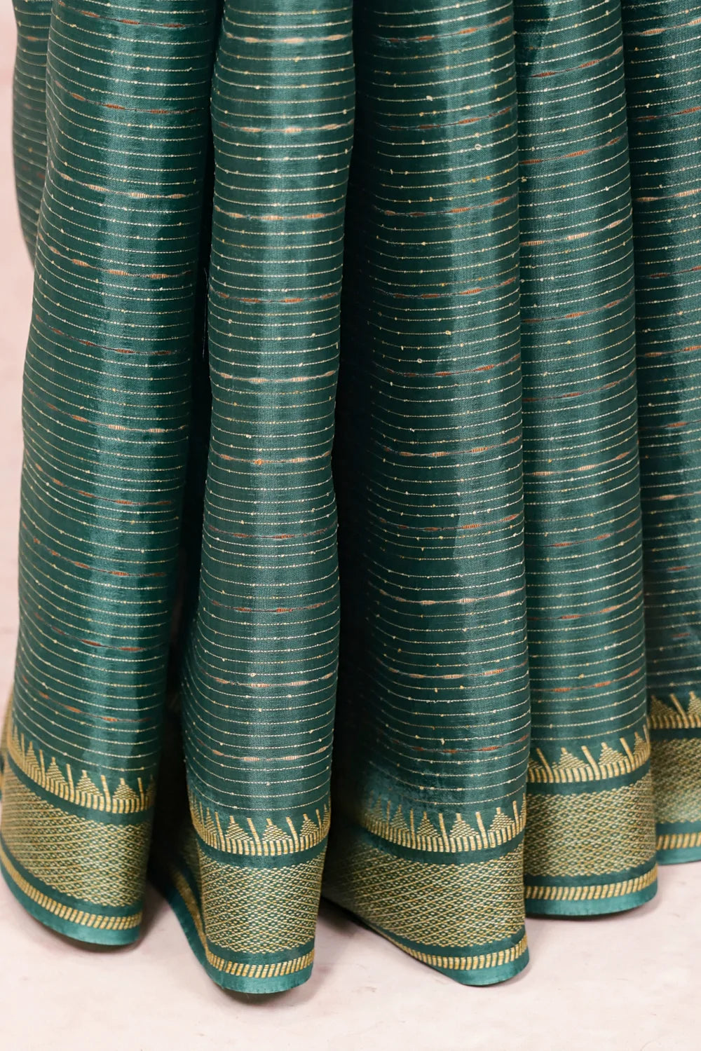 Dark Green Semi Tussar Saree - Seematti