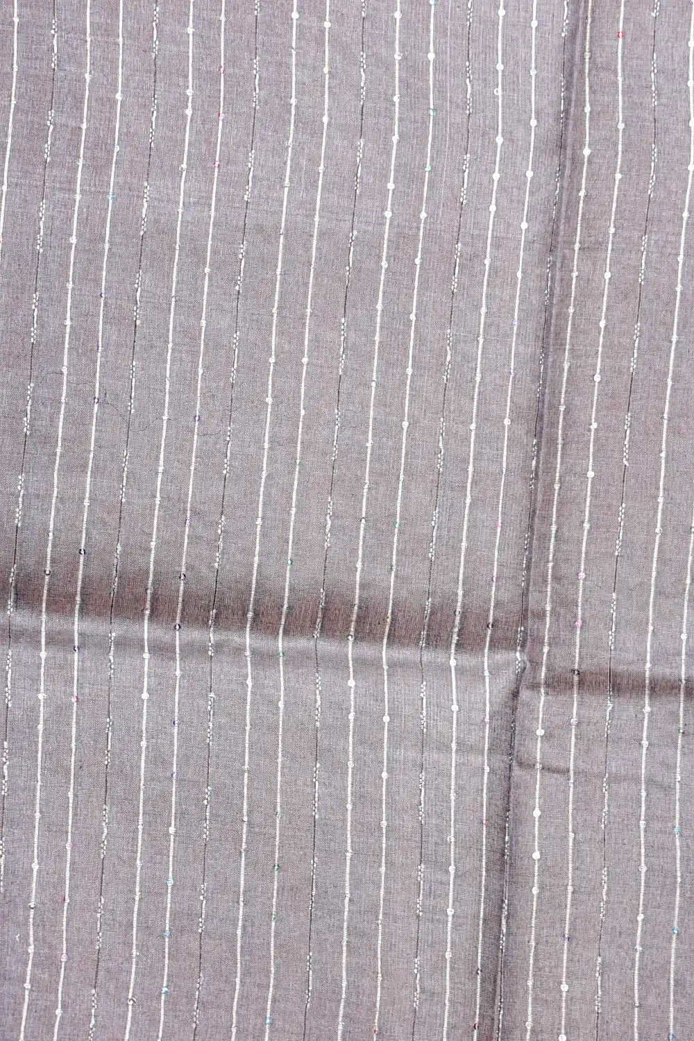Dark Grey Tussar Silk Designer Body Saree With Designer Border - Seematti
