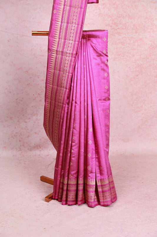 Dark Lavender Semi Jute Saree