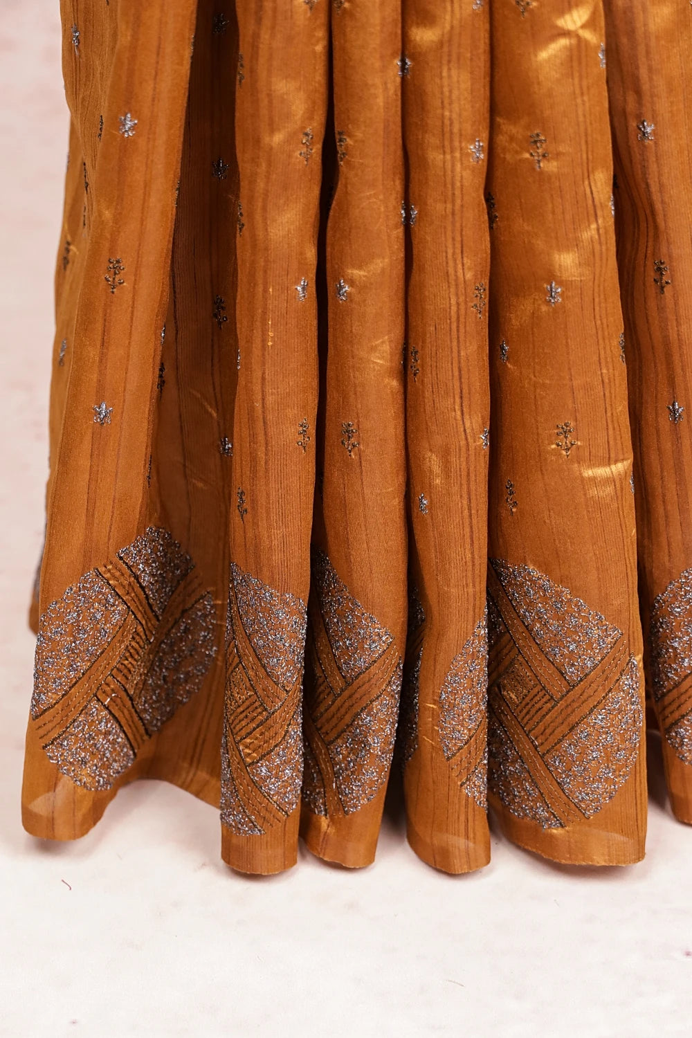 Dark Mustard Yellow Semi Tussar Saree