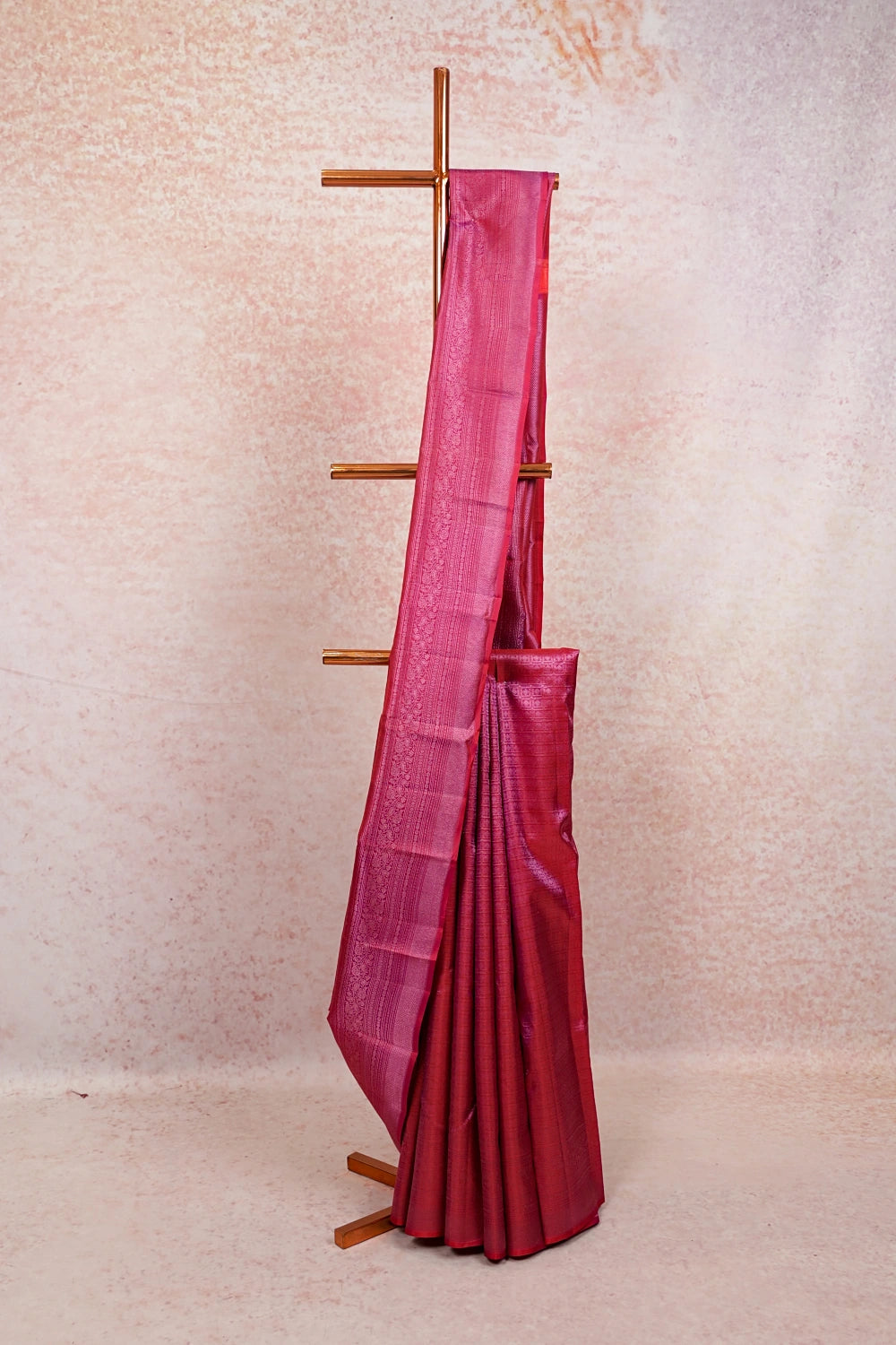 Dark Onion Pink Kancheepuram Silk Saree - Seematti