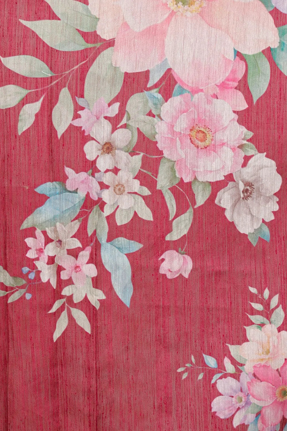 Dark Onion Pink Semi Jute Saree - Seematti