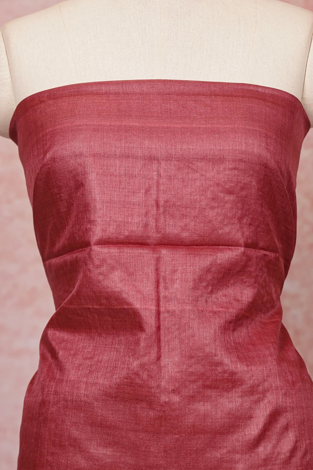 Dark Onion Pink Tussar Plain Body Un Stitched Churidhar Material - Seematti