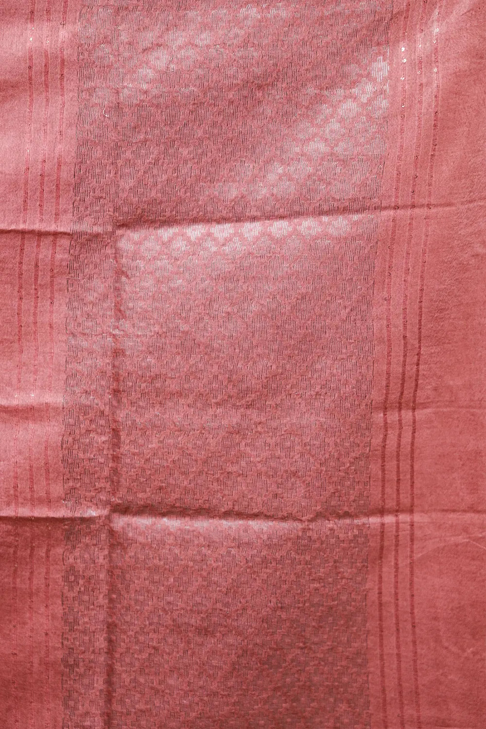 Dark Onion Pink Tussar Thread Work Unstitched Churidhar Material