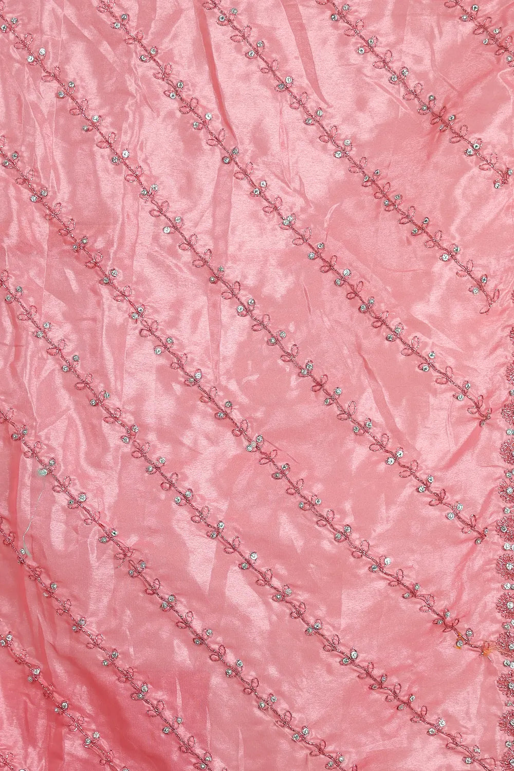 Dark Peach Organza Saree