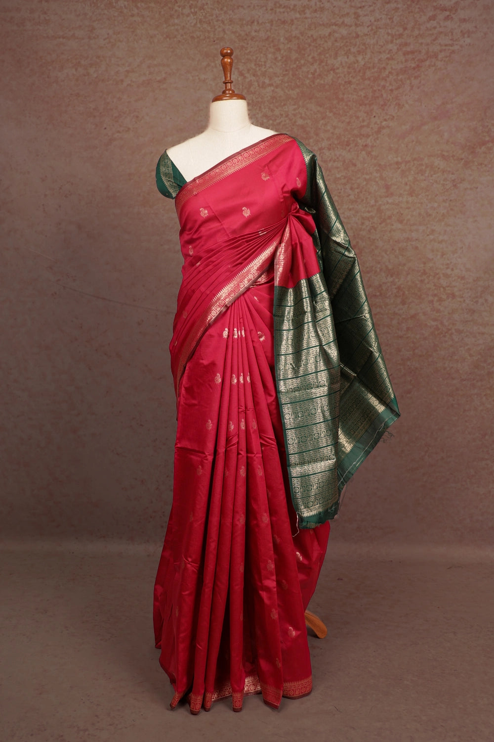 Dark Pink Semi Silk Saree