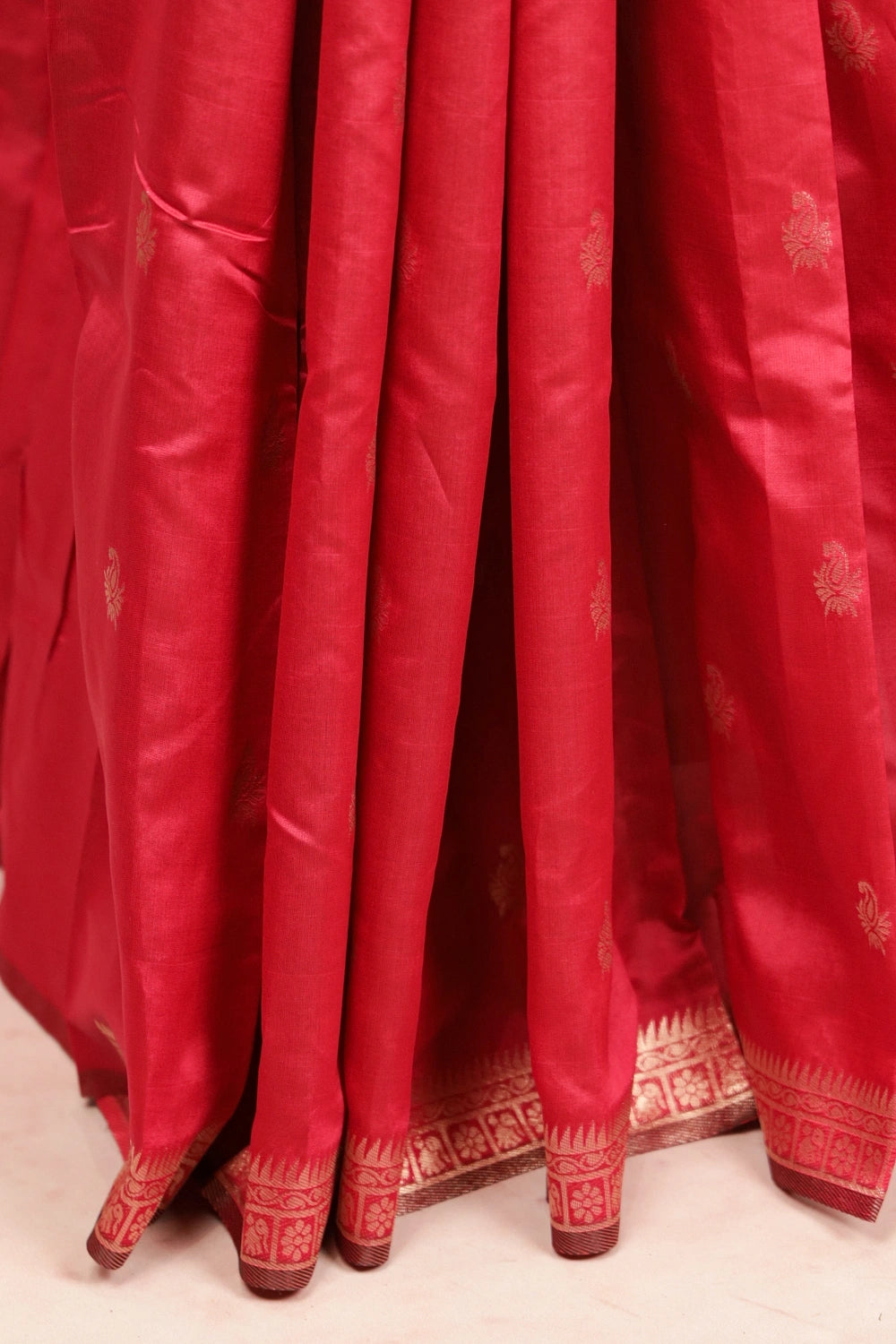 Dark Pink Semi Silk Saree