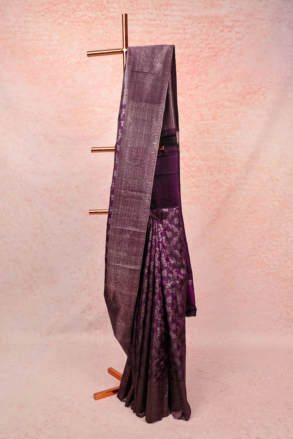 Dark Purple Kancheepuram Silk Saree
