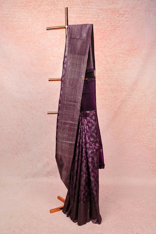 Dark Purple Kancheepuram Silk Saree