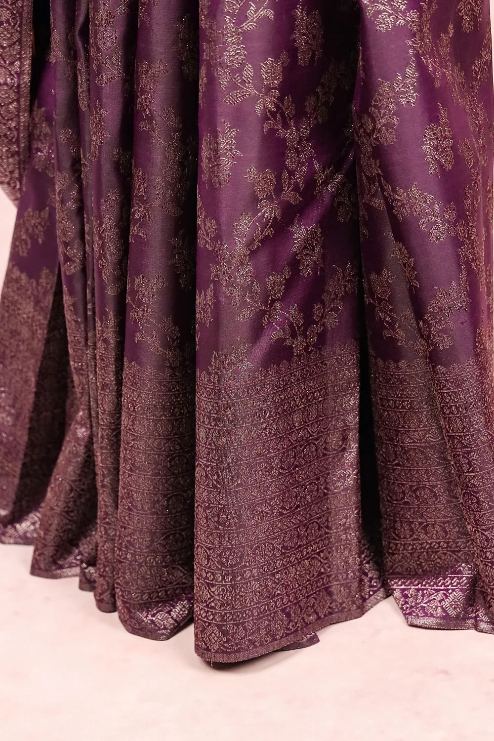 Dark Purple Kancheepuram Silk Saree