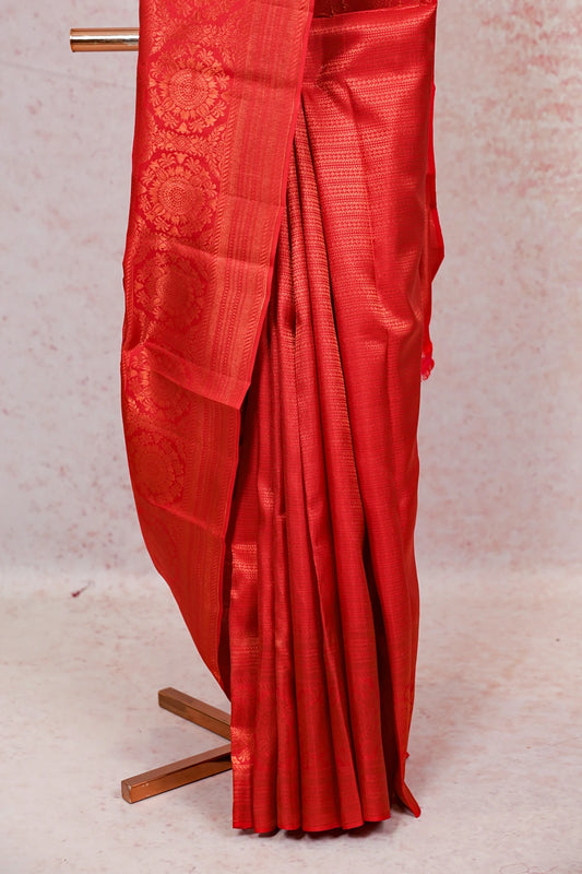 Dark Red Kancheepuram Silk Saree - Seematti