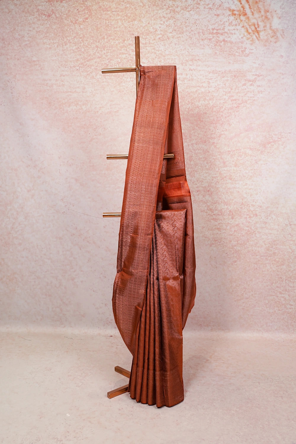 Dark Rust Kancheepuram Silk Saree - Seematti