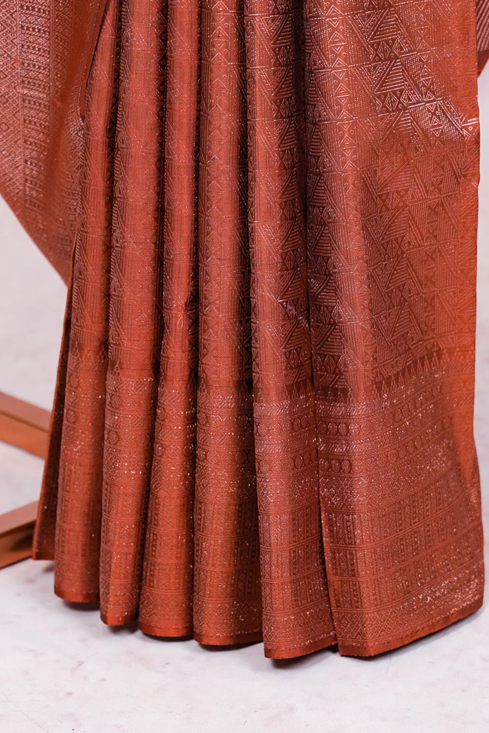 Dark Rust Kancheepuram Silk Saree - Seematti