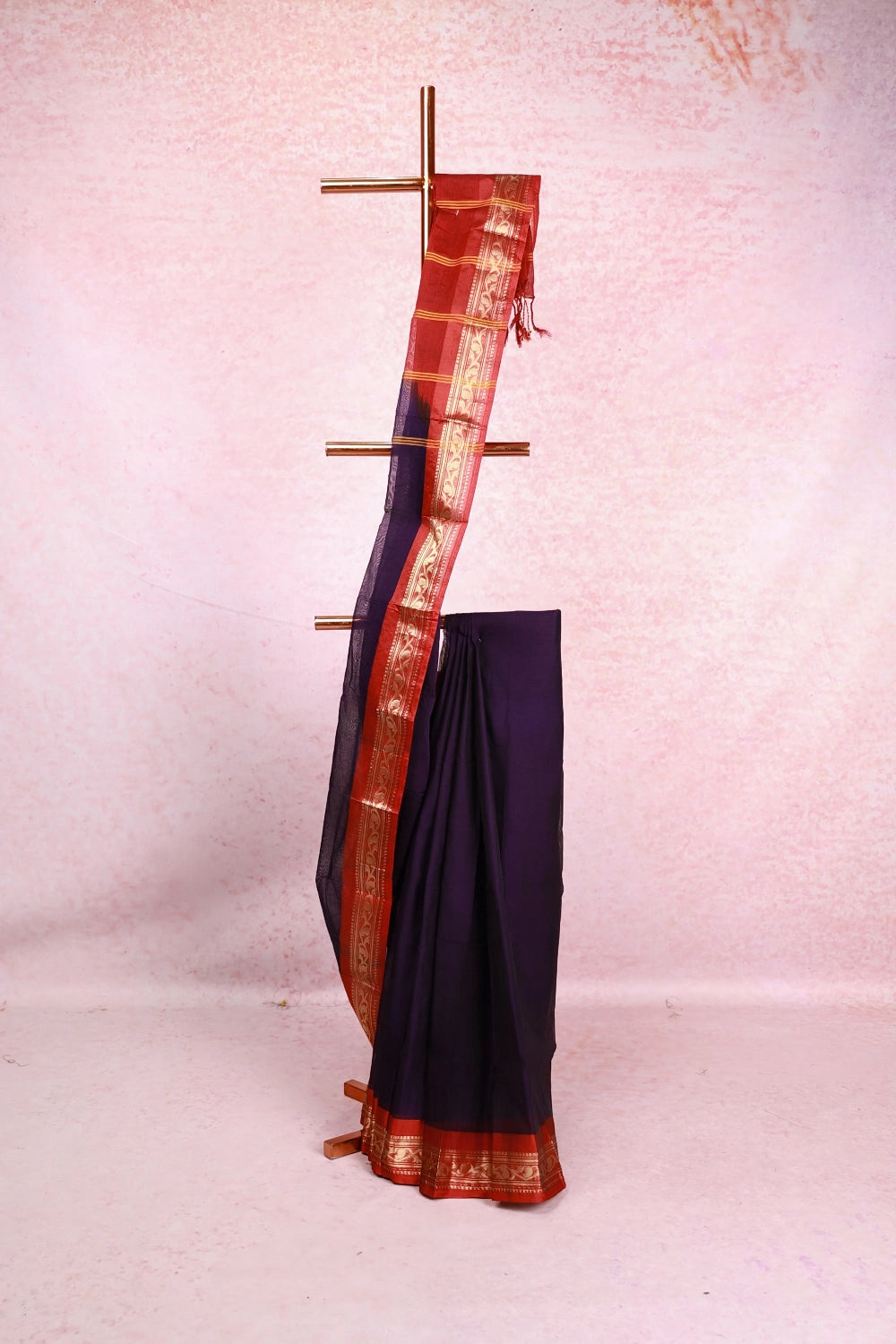 Dark Violet Cotton Saree